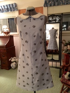 An A-line 60's dress with little white embroidered collar.